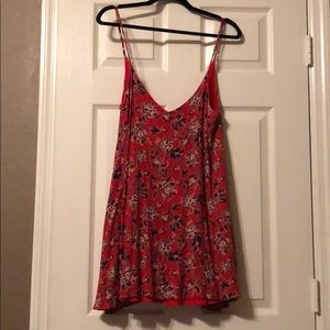 Red tunic floral